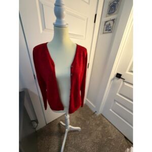 como XL red cardigan